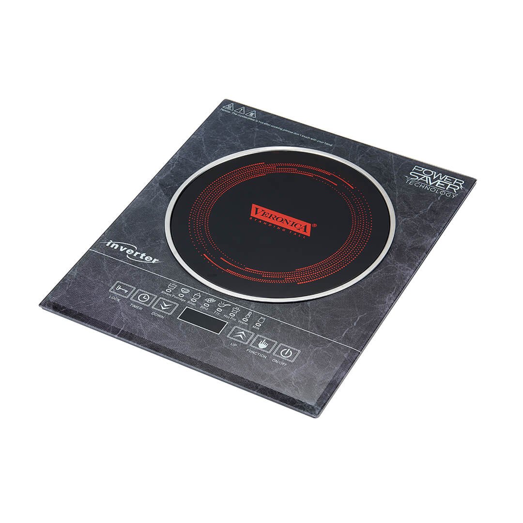 Veronica 2000W Toughened Glass Infrared Cooker with Inverter Technology and Marble Finish.
