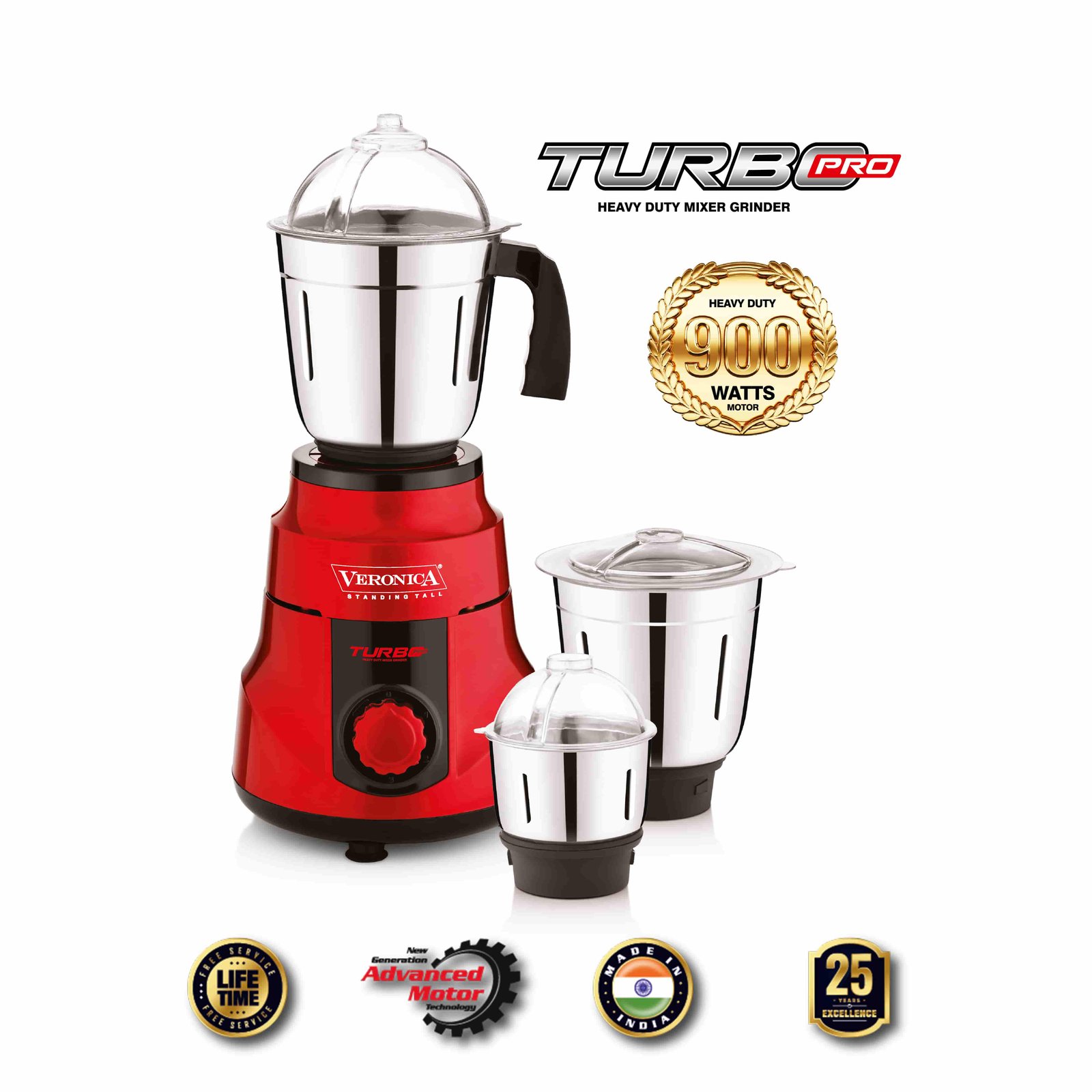 Veronica Turbo Pro 900W 3 Jar Heavy Duty Blender